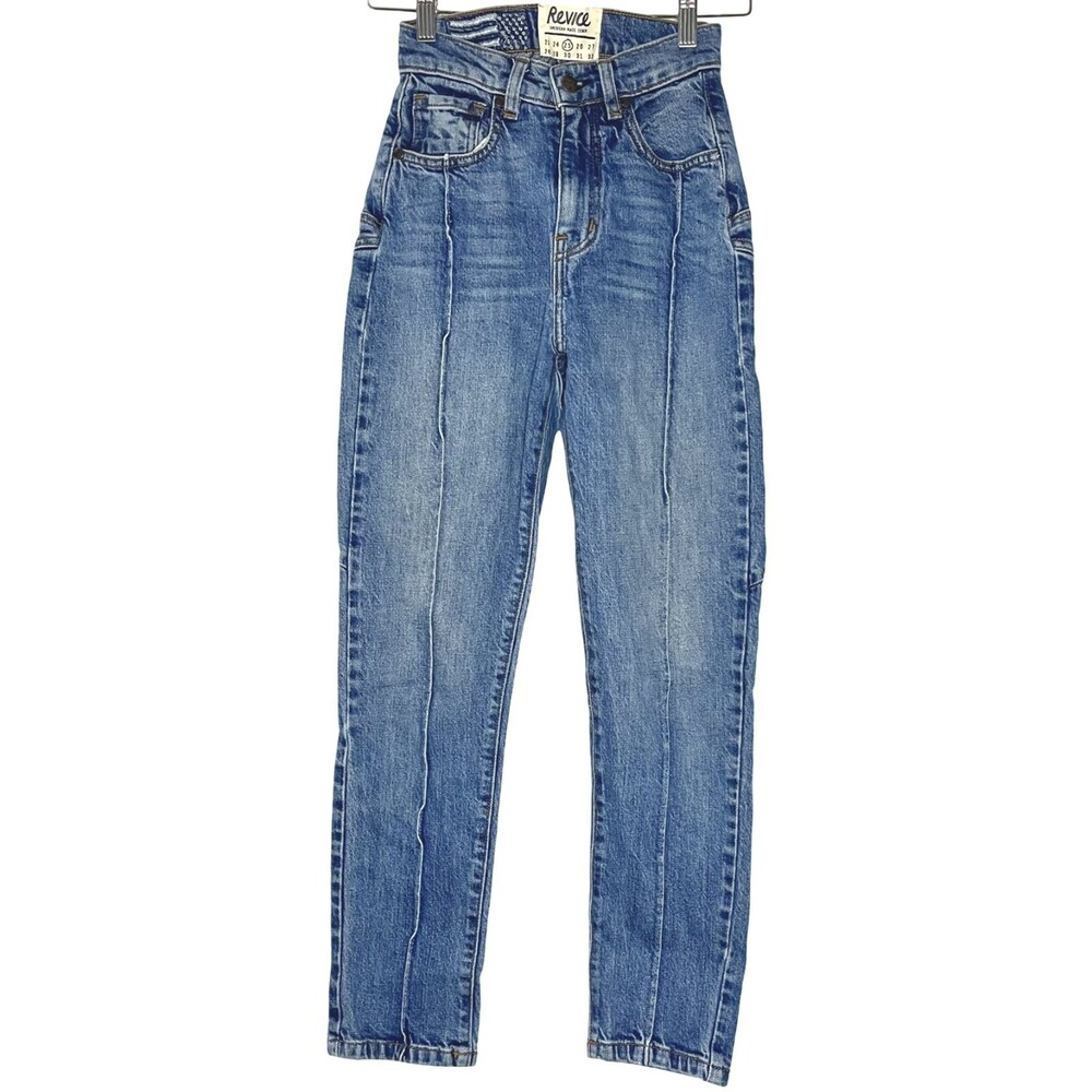 Revice Star Skinny Jeans Womens 25 Blue Stretch Denim Mid-Rise Pin Tick USA